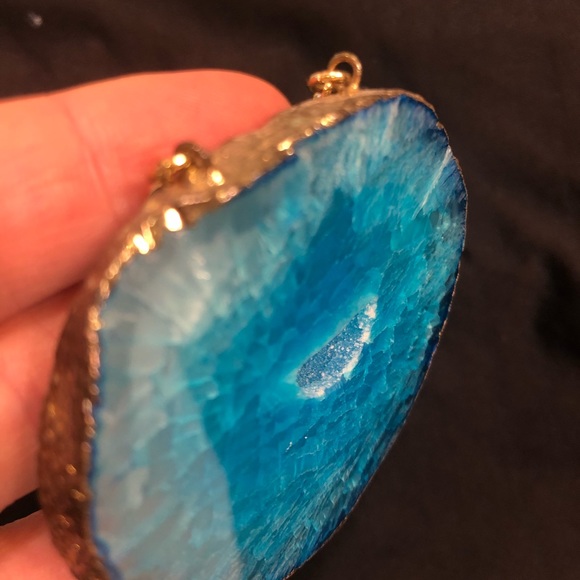 Bright Aqua Stone statement necklace - Picture 3 of 3